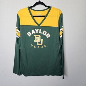 Colosseum Womens XXL Baylor University Bears Green Yellow Long Sleeve‎ Tee Shirt